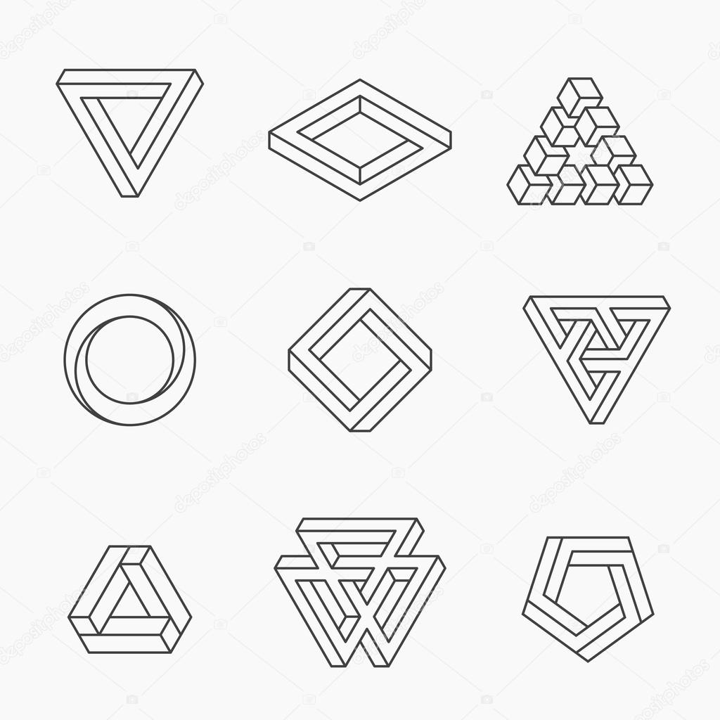 Set of impossible shapes