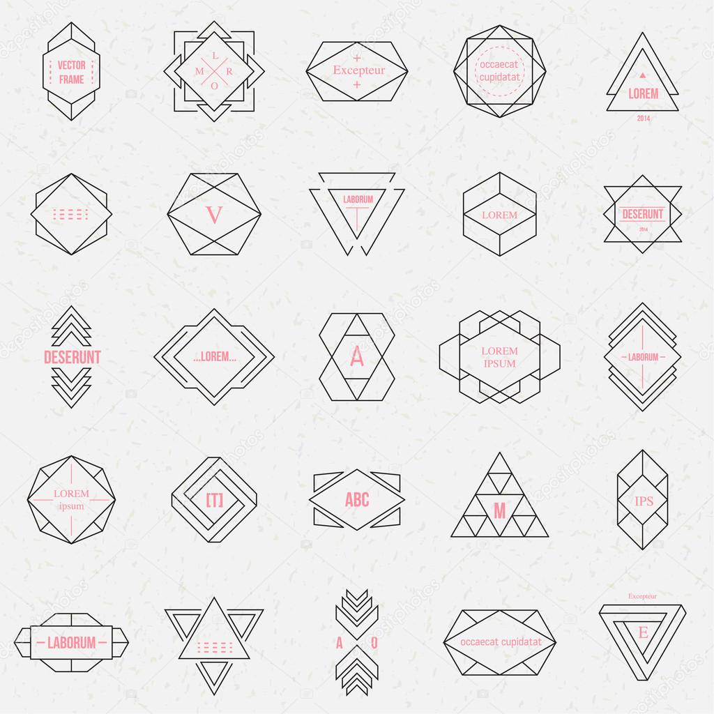 Set geometric signs, labels, and frames