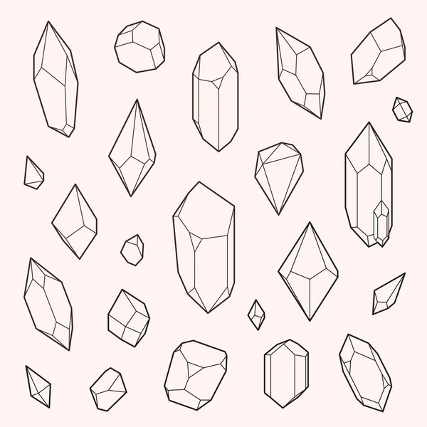 Ensemble de formes de cristal vectoriel — Image vectorielle