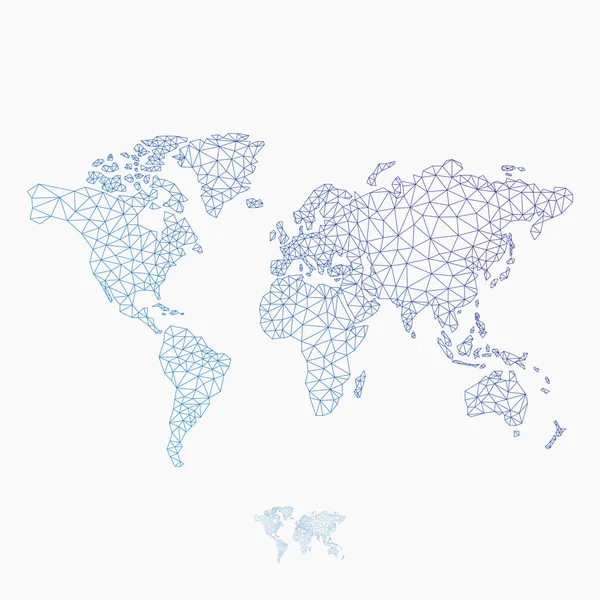 Mapa del mundo de estilo poligonal triangular — Vector de stock