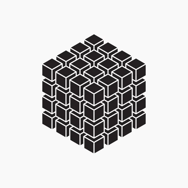 Cubo, elemento geométrico — Vector de stock