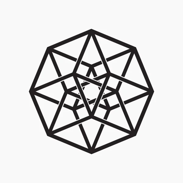 Hypercube, geometrische element — Stockvector