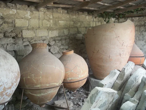 Amforen, oude potten, opgravingen — Stockfoto