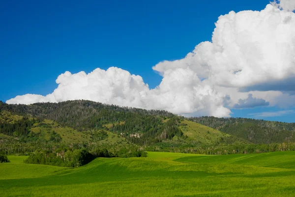 Wolken boven de heuvels — Stockfoto