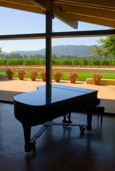 Negro piano de cola en la habitación —  Fotos de Stock