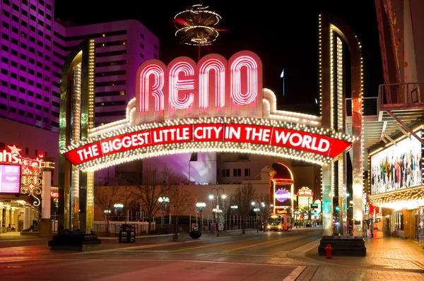 The Reno Arch at night — Stock Photo, Image