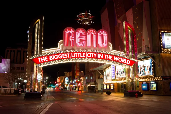 The Reno Arch at night — Stock Photo, Image