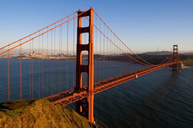 Golden Gate Bridge at sunset clipart