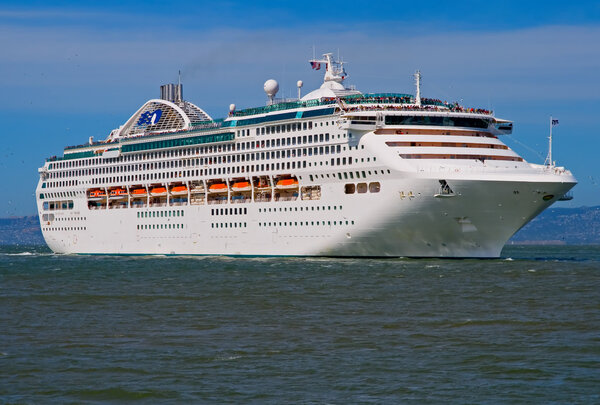 Luxury white cruise ship