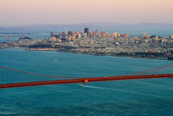 San Francisco over Golden Gate Bridge — Stock Photo, Image