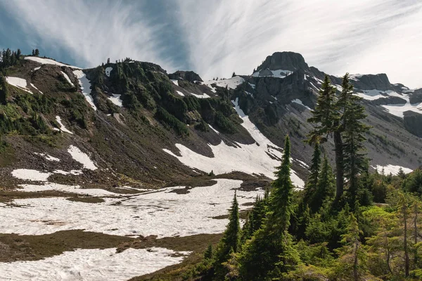 Mountain Ridge Standing Heather Meadows Baker Snoqualmie National Forest — Stock Photo, Image