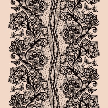 çiçekler ve kelebekler dantel modeli