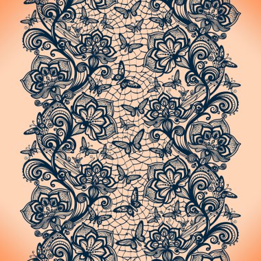 çiçekler ve kelebekler dantel modeli