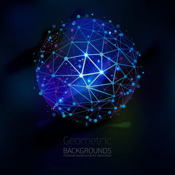 Il reticolo geometrico astratto, la portata delle molecole — Vettoriale Stock
