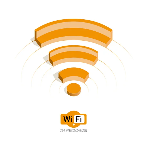 Simbolo isometrico Wi Fi — Vettoriale Stock