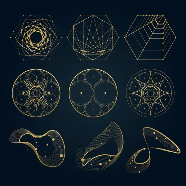 Sacred geometry forms — Stock Vector