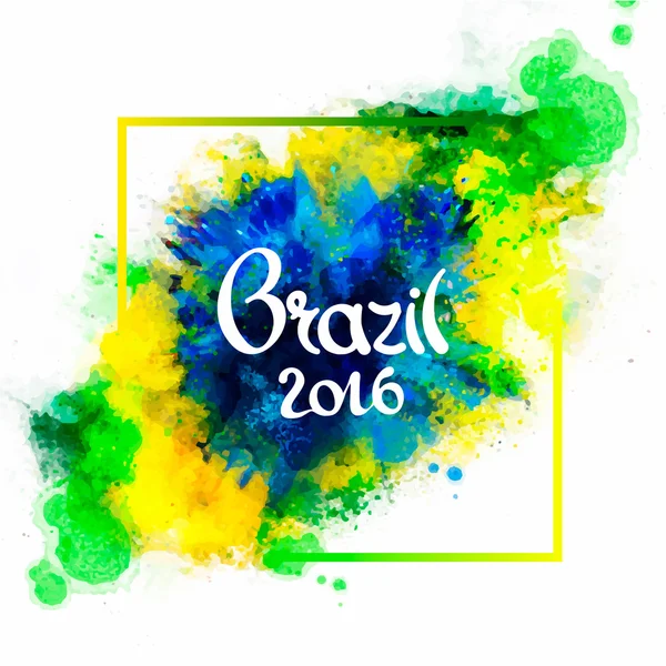 Напис Бразилії 2016 року на тлі — стоковий вектор