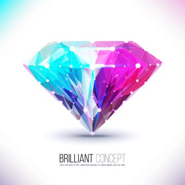 shape of a color diamond isolated on a white clipart
