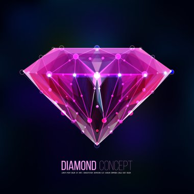 Pembe diamondvector şekil