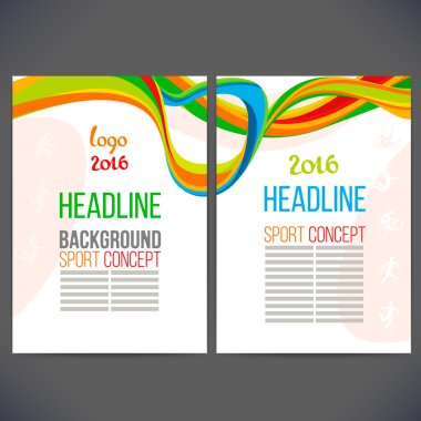 Soyut vektör şablon tasarımı renkli çizgiler ve dalgalar