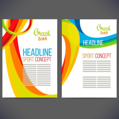 Soyut vektör şablon tasarımı renkli çizgiler ve dalgalar