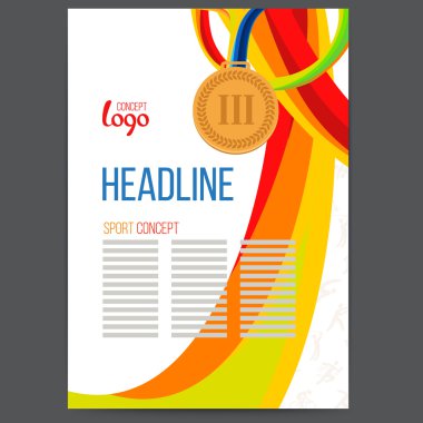 Vektör Spor Ödülleri bronz madalya arka plan