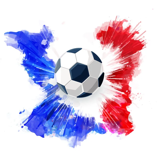 Fußball auf Aquarellfarbe — Stockvektor