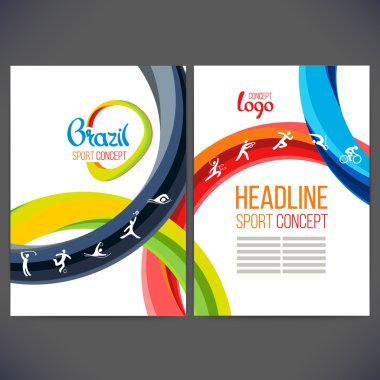 Vektör şablon tasarımı renkli halkalar ve dalgalar şeritler.