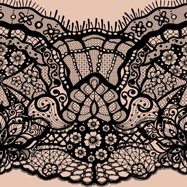 Vector Patrón sin costura abstracto con hojas de encaje y patrón de flores Ilustraciones de stock libres de derechos