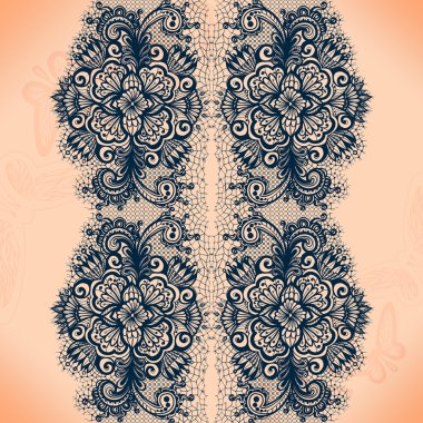 soyut dantel kurdele seamless modeli öğeleri çiçekli.