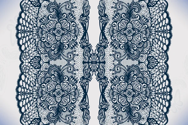 Ruban de dentelle abstrait motif sans couture avec des éléments fleurs . — Image vectorielle