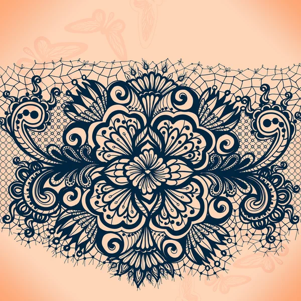 Ruban de dentelle abstrait motif sans couture avec des éléments fleurs . — Image vectorielle