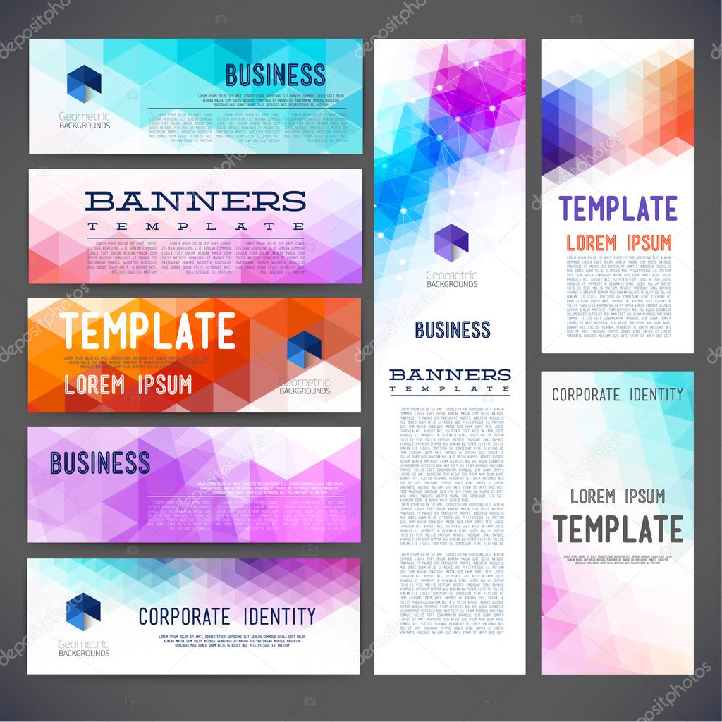 Eight abstract design banners vector template design