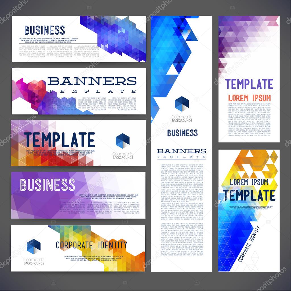 Eight abstract design banners vector template design