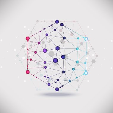 Moleküler bileşiklerin soyut geometrik şekiller.