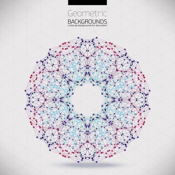 Abstraktes geometrisches Gitter, der Umfang der Moleküle — Stockvektor
