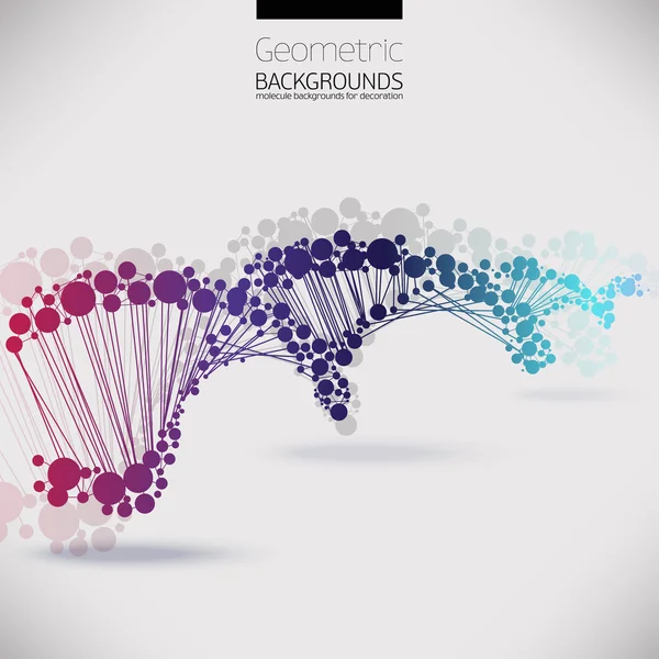 Rejilla geométrica abstracta ADN, el alcance de las moléculas — Archivo Imágenes Vectoriales
