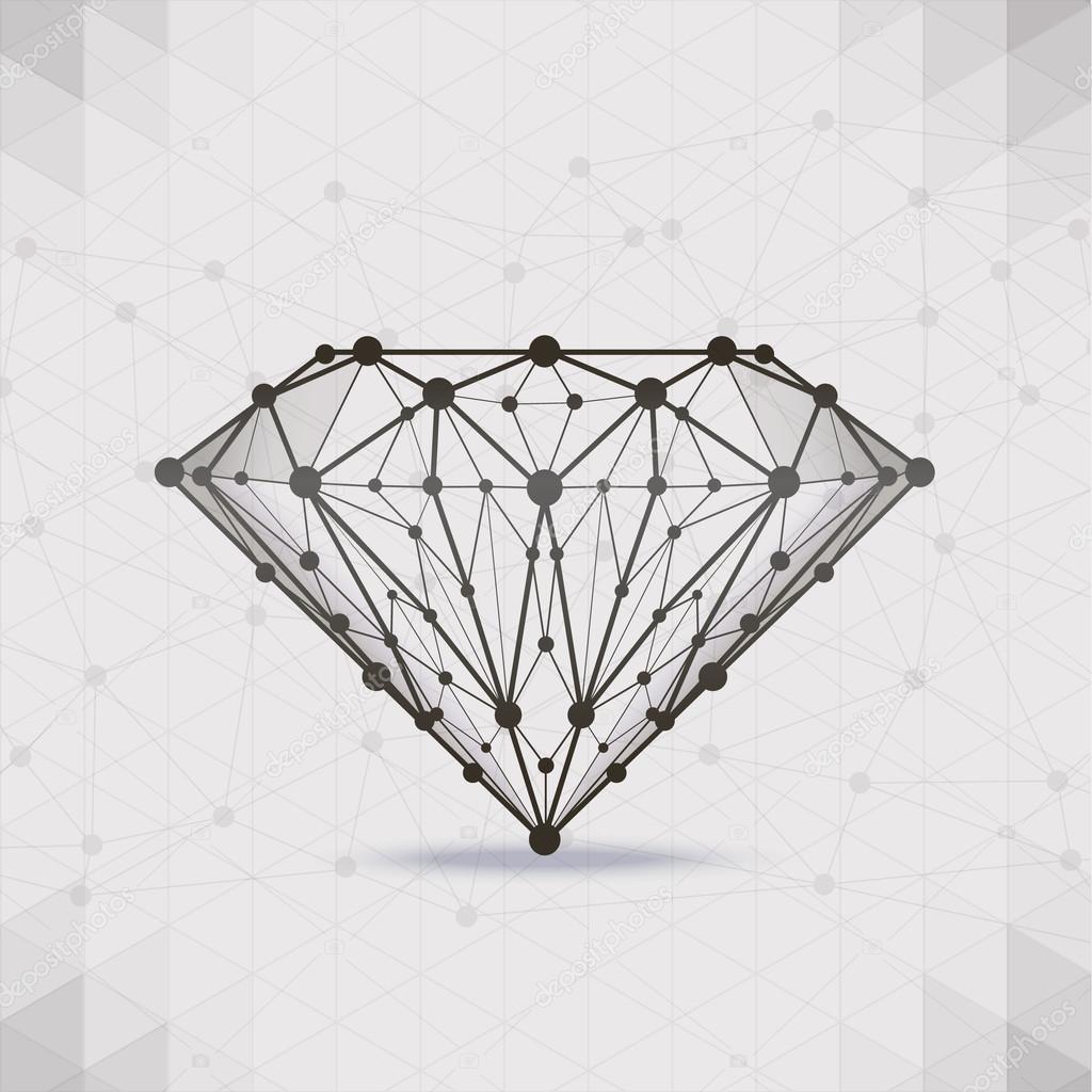 Abstract form compounds of the composition and facets of the diamond