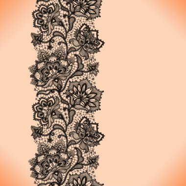 Soyut dantel kurdele dikey Seamless Modeli