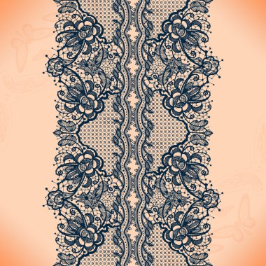 soyut dantel kurdele seamless modeli öğeleri çiçekli