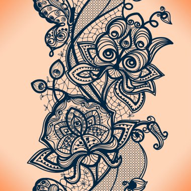 soyut dantel kurdele seamless modeli