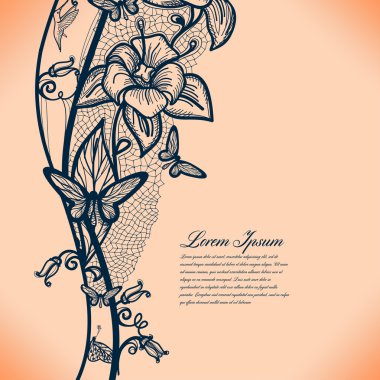 Soyut dantel kurdele süsleme