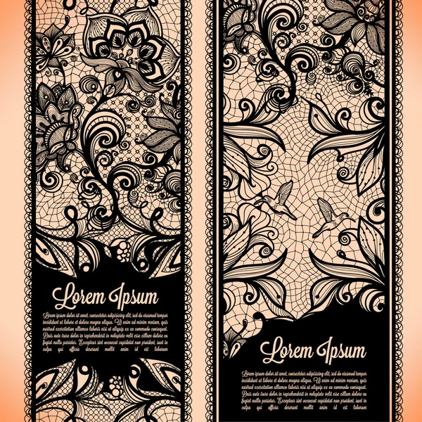 Abstracte Lace lint verticale banners — Stockvector