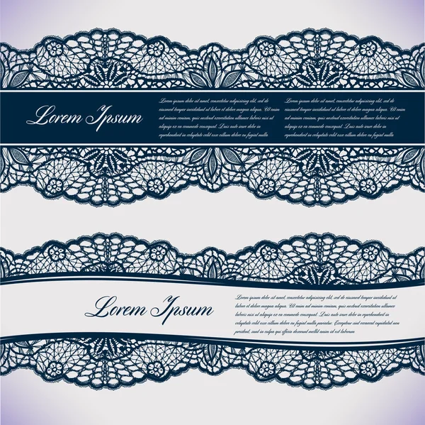 Abstract Lace Ribbon banners — Stock Vector