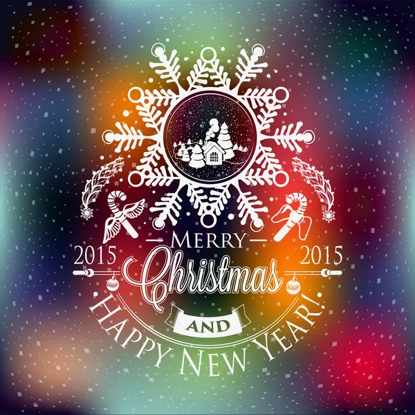 Christmas and New year label — Stock Vector