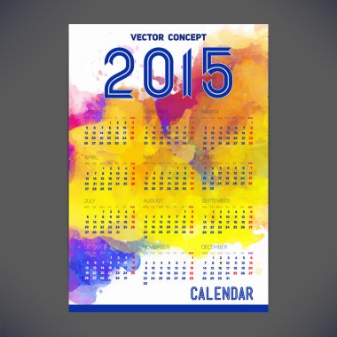 Emplate tasarımı ile 2015 için takvim