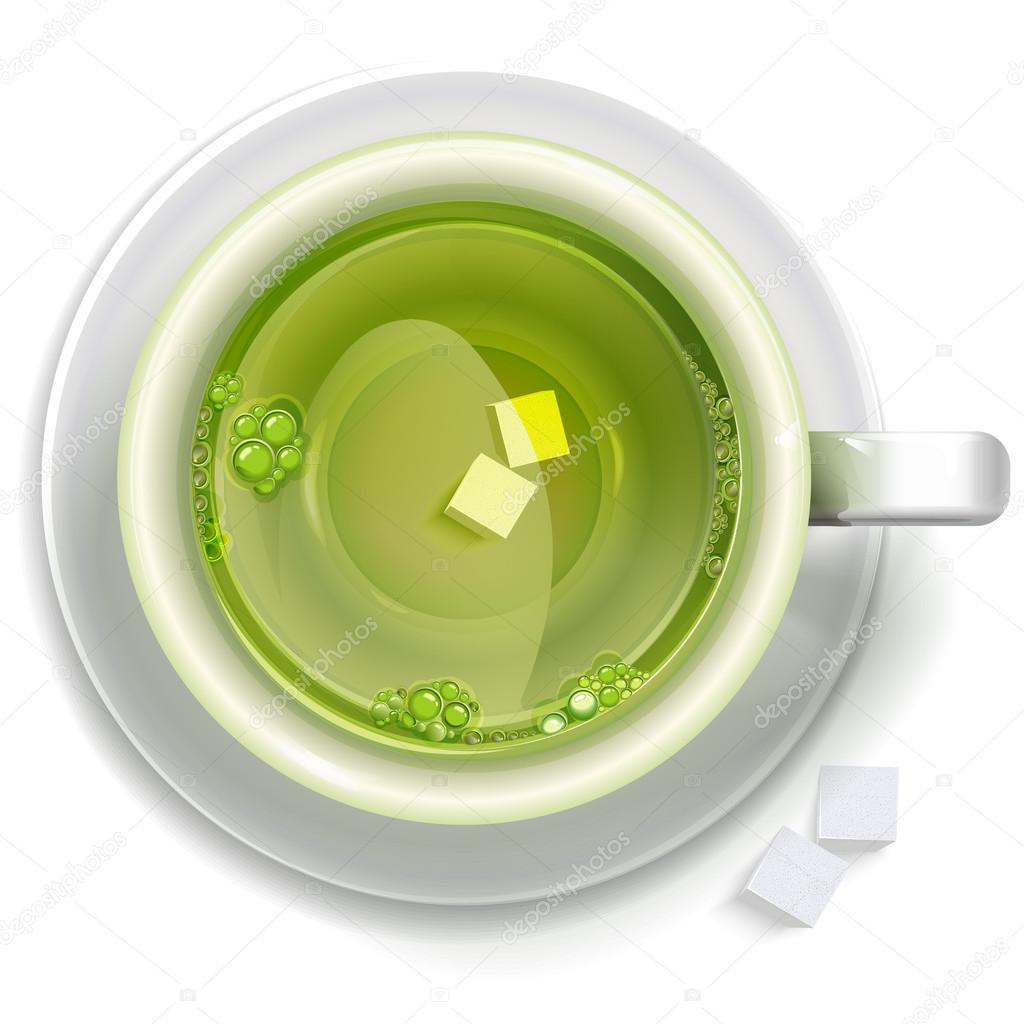 Green tea with sugar