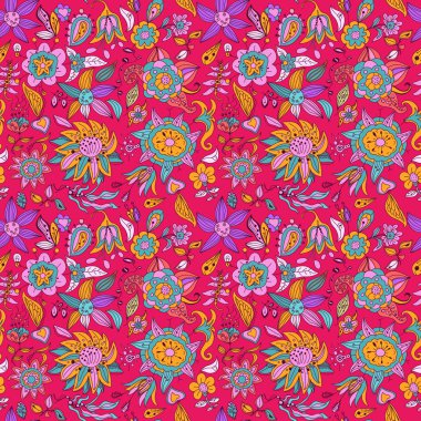Çiçek desen. Çiçek doku boyalı, retro arka plan
