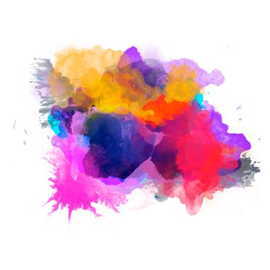 Mavi ve turuncu renk tasarlamak vektör suluboya paleti