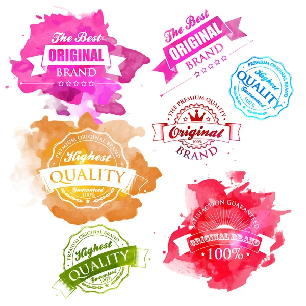 Vector Collection of Premium Quality and Guarantee Labels — Stock Vector